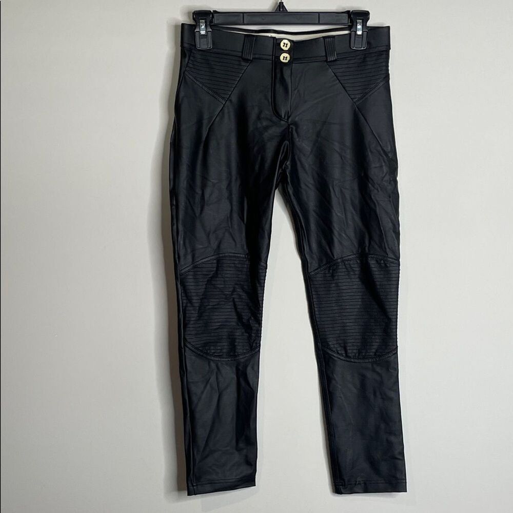 FREDDY WR.UP Motorcycle Coated Cotton Low Rise Skinny Pants Size 6 - Picture 1 of 7